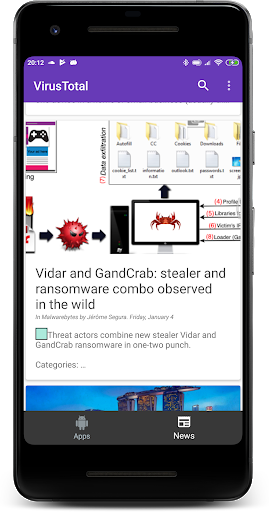 VirusTotal Mobile - Image screenshot of android app