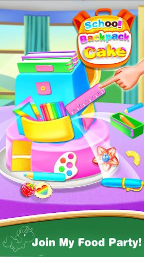 School Backpack Cake Maker-Lunch Hour Girly Game - Image screenshot of android app