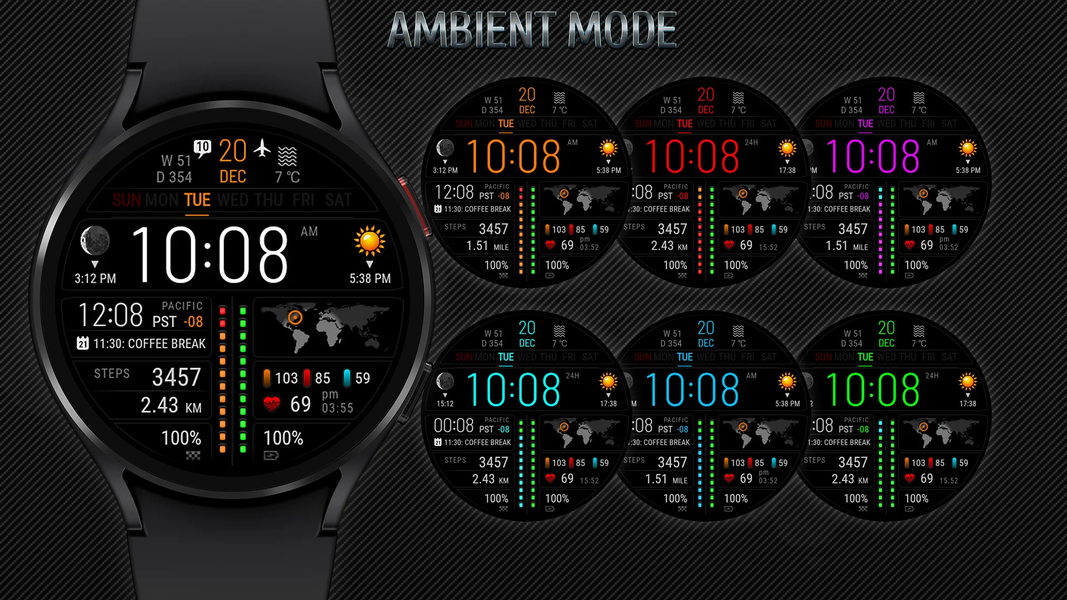 Futorum H۶ Digital watch face - عکس برنامه موبایلی اندروید