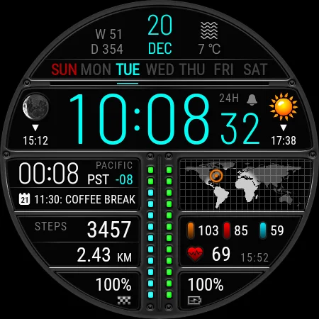 Futorum H۶ Digital watch face - عکس برنامه موبایلی اندروید