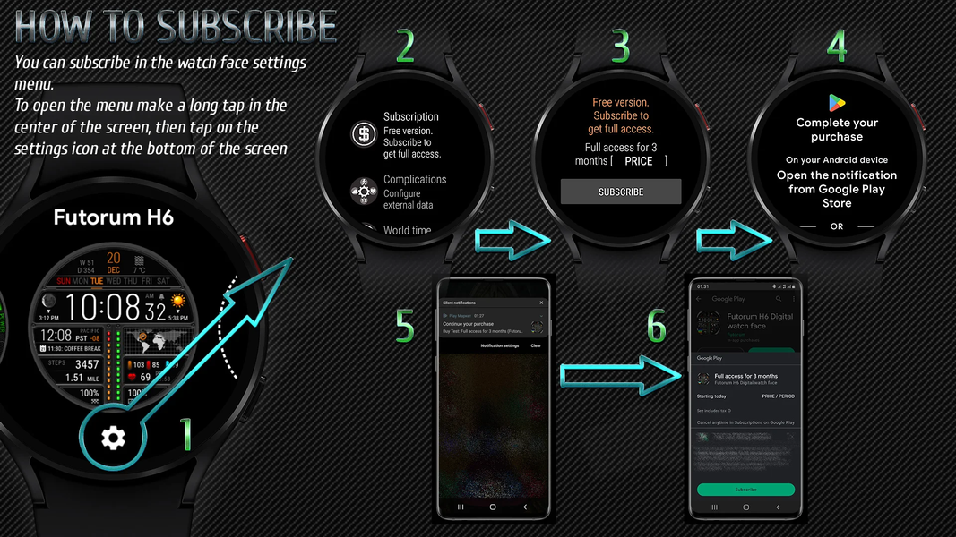Futorum H۶ Digital watch face - عکس برنامه موبایلی اندروید