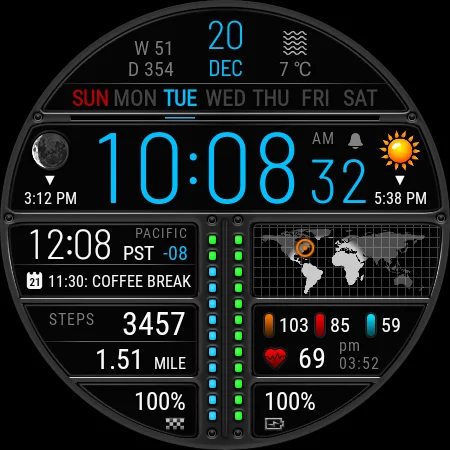 Futorum H۶ Digital watch face - عکس برنامه موبایلی اندروید