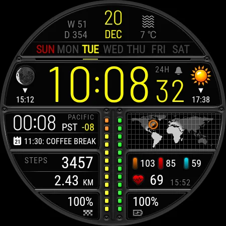 Futorum H۶ Digital watch face - عکس برنامه موبایلی اندروید