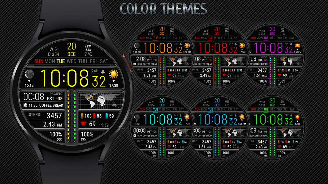 Futorum H۶ Digital watch face - عکس برنامه موبایلی اندروید