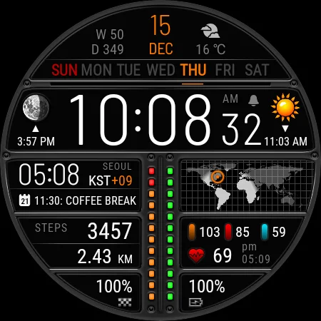 Futorum H۶ Digital watch face - عکس برنامه موبایلی اندروید