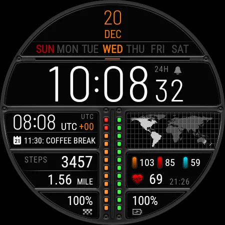 Futorum H۶ Digital watch face - عکس برنامه موبایلی اندروید
