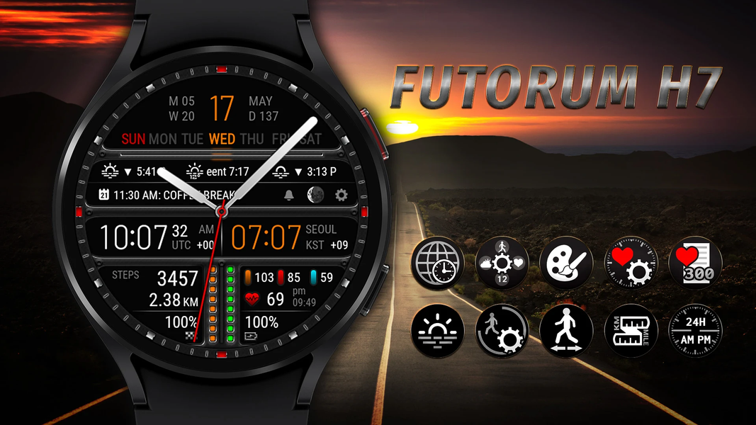 Futorum H7 Digital watch face - عکس برنامه موبایلی اندروید