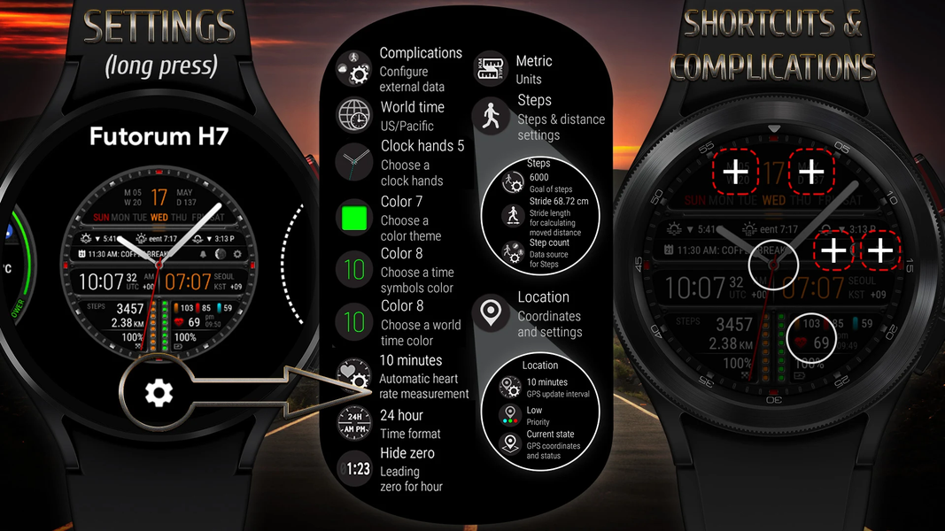 Futorum H7 Digital watch face - Image screenshot of android app