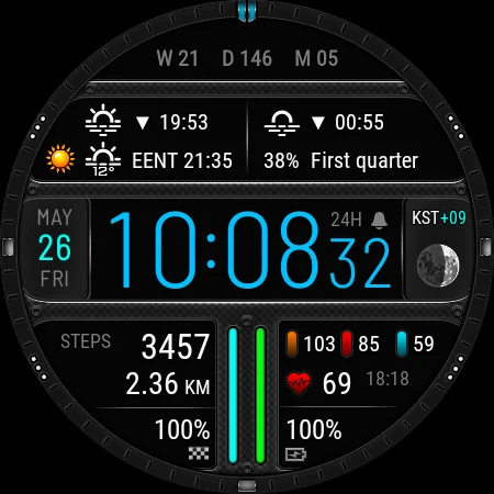Futorum H8 Digital watch face - Image screenshot of android app