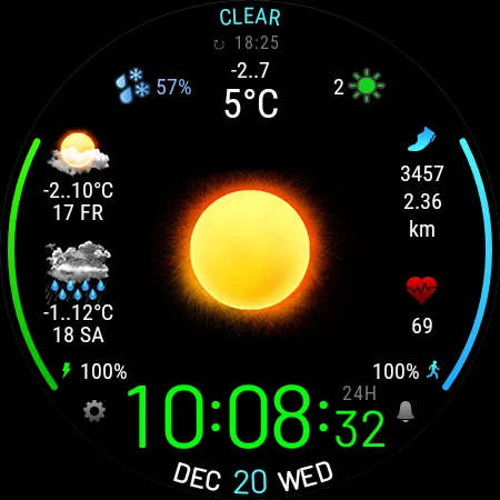 Weather watch face W5 - Image screenshot of android app