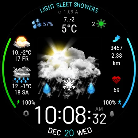 Weather watch face W5 - Image screenshot of android app