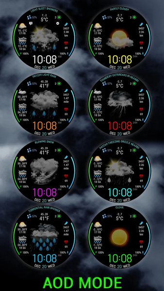 Weather watch face W5 - Image screenshot of android app