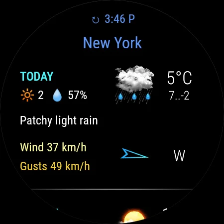 Weather watch face W5 - Image screenshot of android app