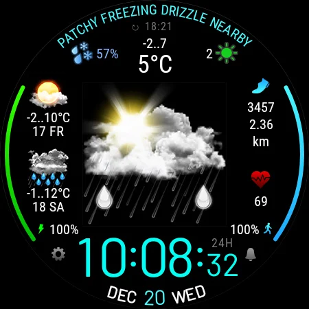 Weather watch face W5 - Image screenshot of android app