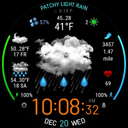 Weather watch face W5 - Image screenshot of android app