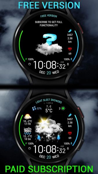 Weather watch face W5 - عکس برنامه موبایلی اندروید