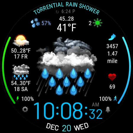 Weather watch face W5 - Image screenshot of android app