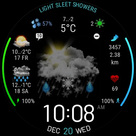 Weather watch face W5 - Image screenshot of android app