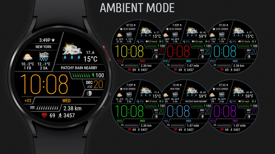 Weather watch face W6 - Image screenshot of android app