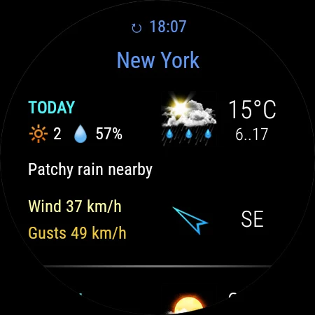 Weather watch face W6 - Image screenshot of android app