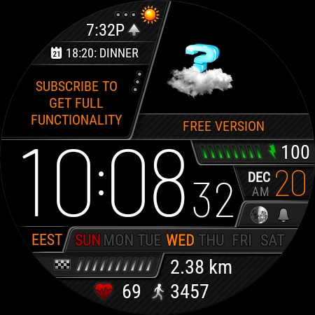 Weather watch face W6 - Image screenshot of android app