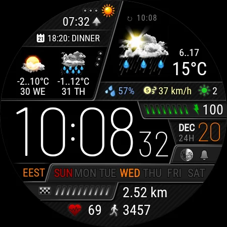Weather watch face W6 - Image screenshot of android app