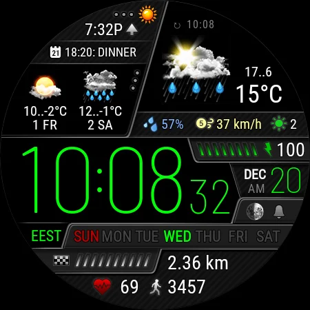 Weather watch face W6 - Image screenshot of android app