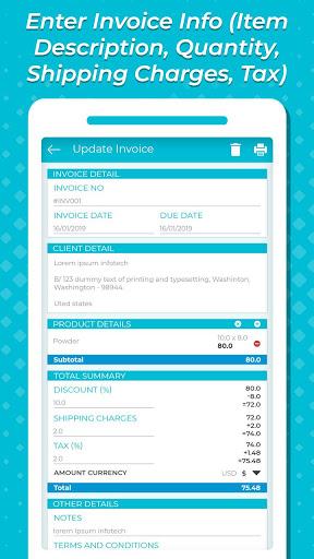 Easy Invoice - Estimate Maker - عکس برنامه موبایلی اندروید