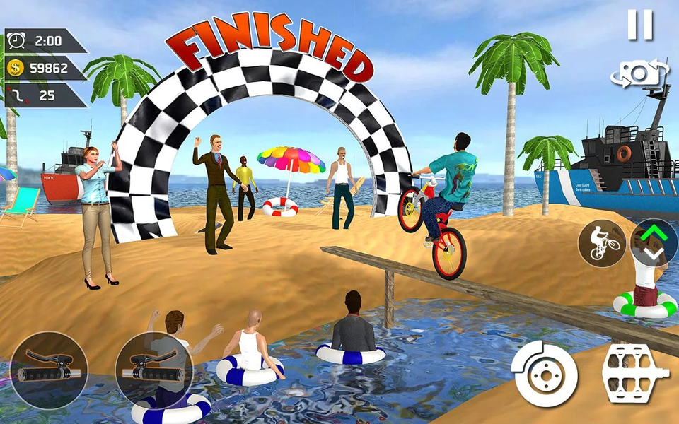 Waterpark BMX Bicycle Surfing - Gameplay image of android game