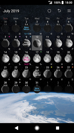 Simple Moon Phase Calendar - عکس برنامه موبایلی اندروید