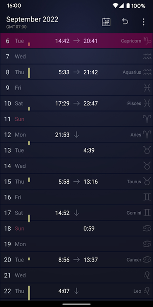 Simple VoC Moon Calendar - عکس برنامه موبایلی اندروید