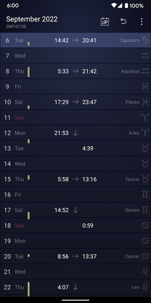 Simple VoC Moon Calendar - عکس برنامه موبایلی اندروید