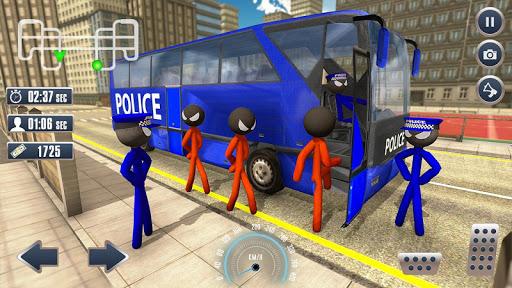 Prison Stickman Transport Police Van - Gameplay image of android game