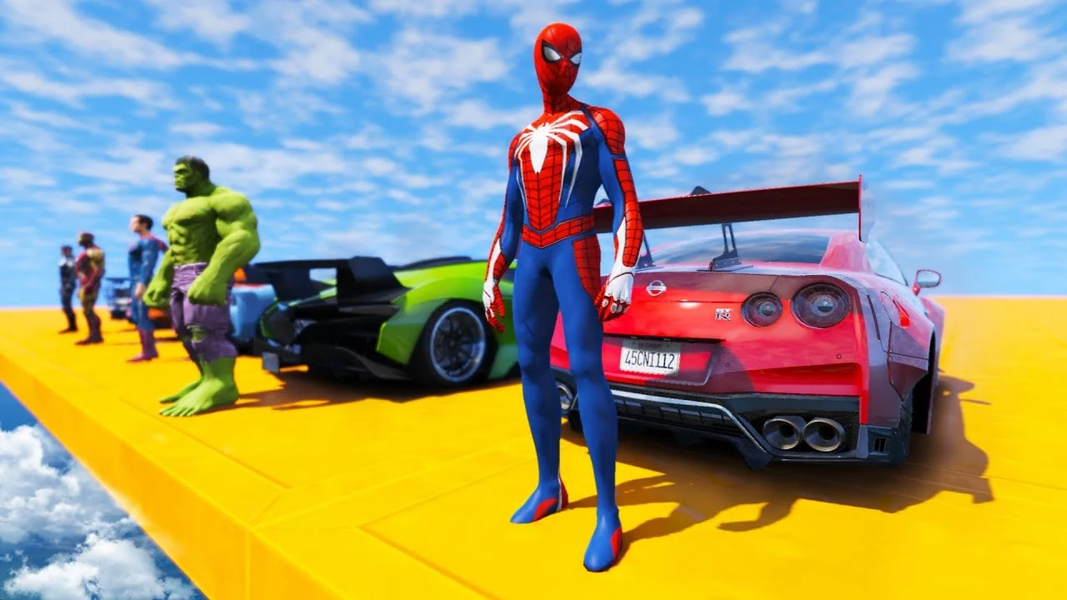 Spider hero Cars Stunt Games - عکس بازی موبایلی اندروید