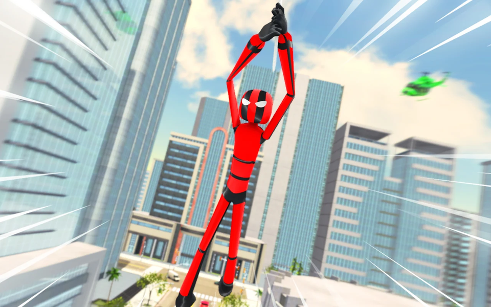 Spider Stickman Rope Hero Game - Gameplay image of android game