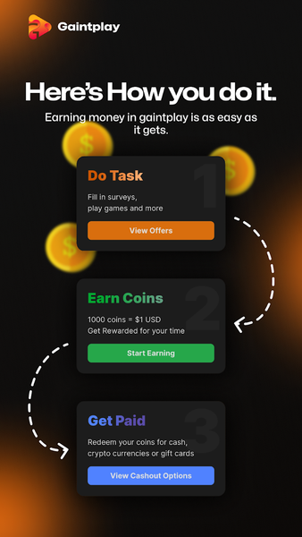 Gaintplay Earn Money & Rewards - عکس برنامه موبایلی اندروید