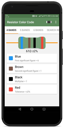 Resistor Color Code And SMD Code Calculator - Image screenshot of android app