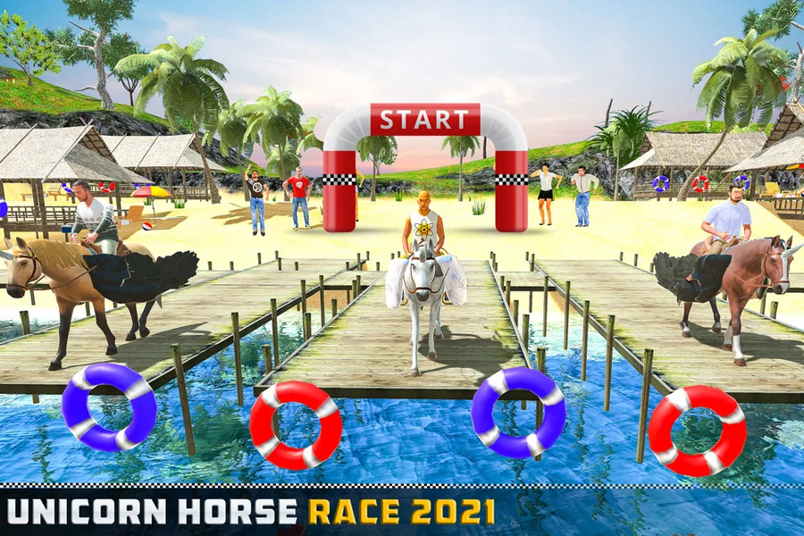 Flying Unicorn Racing 3D - Gameplay image of android game