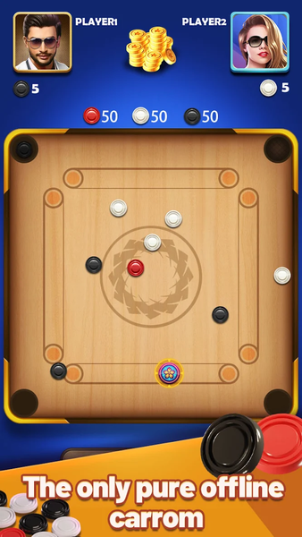 Carrom Lite-Board Offline Game - Gameplay image of android game