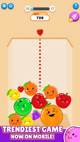 Fruit Merge-Juicy Melon Puzzle - Gameplay image of android game