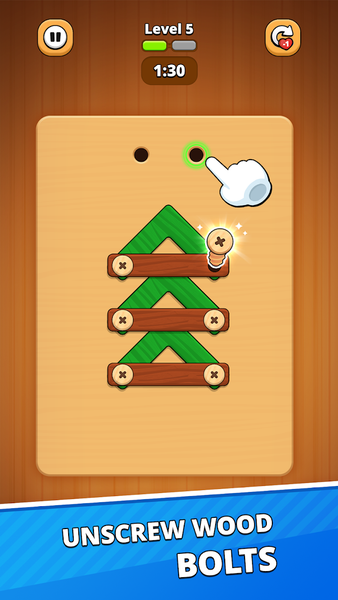 Wood Screw – Nuts and Bolts - Gameplay image of android game
