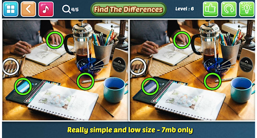 Find the difference 10 mb game - عکس برنامه موبایلی اندروید