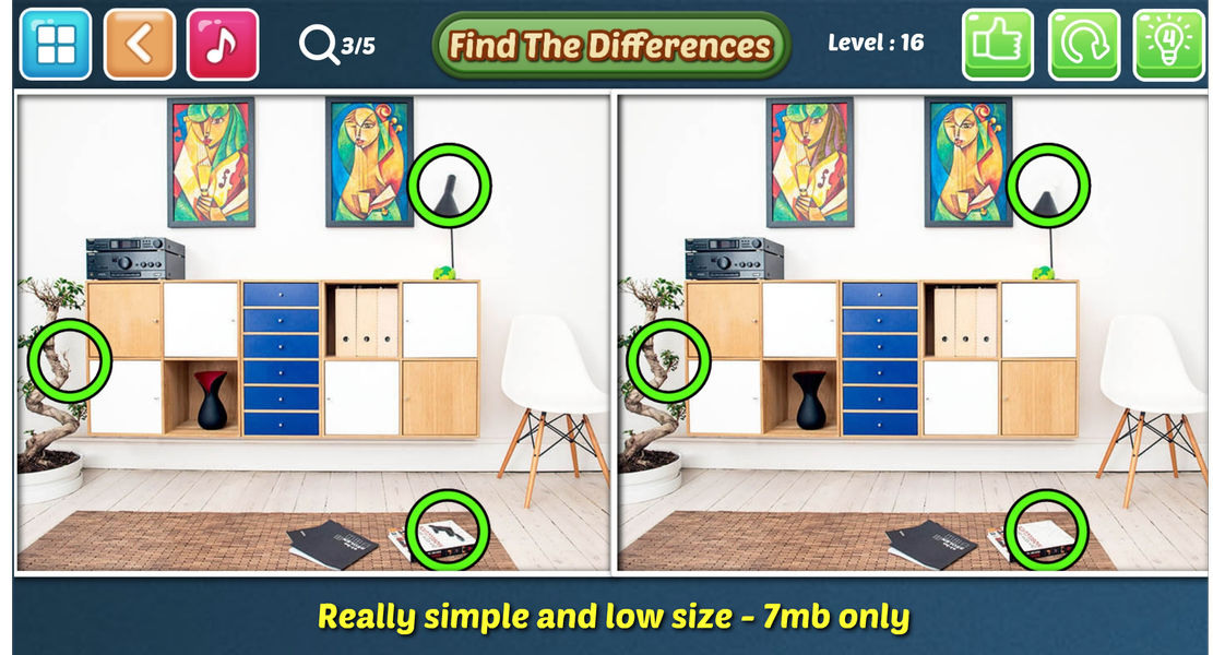 Spot The Difference - Gameplay image of android game