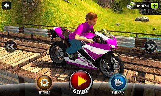 Kids Downhill Mountain Motorbike Riding - Gameplay image of android game
