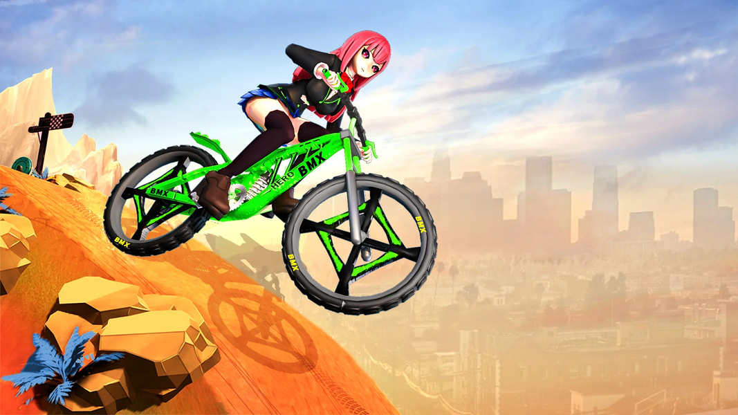 Tricky BMX Track Stunts Racing - Gameplay image of android game