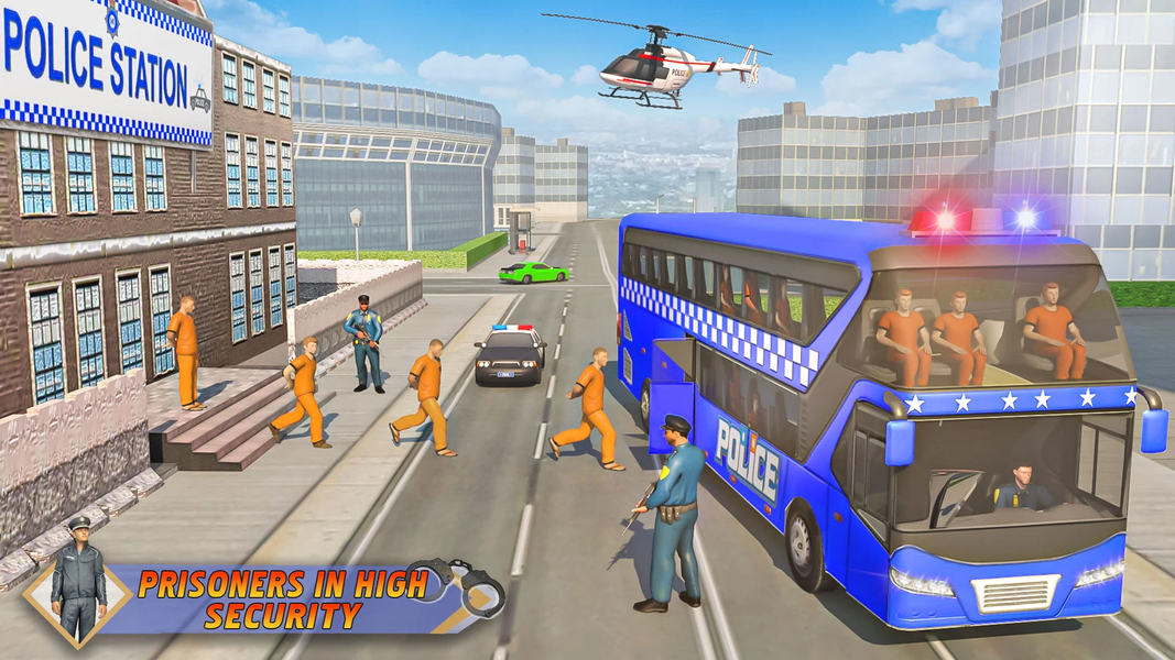 Flying  Bus Prison Transport - Gameplay image of android game