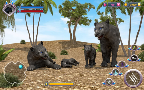 Panther Family African Life: Animal Dash Safari Big Cat Simulator  Black  Jaguar Animals Fighting Game::Appstore for Android