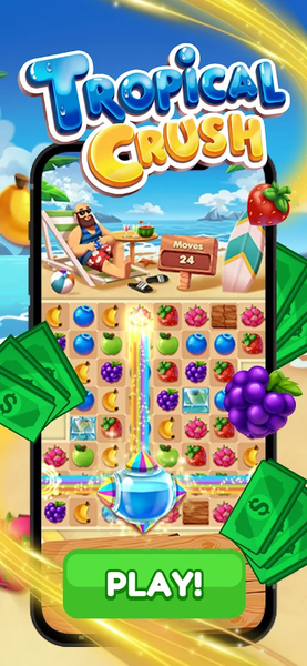 Tropical Crush: Real Cash Game - Gameplay image of android game