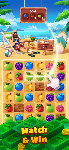 Tropical Crush: Real Cash Game - Gameplay image of android game
