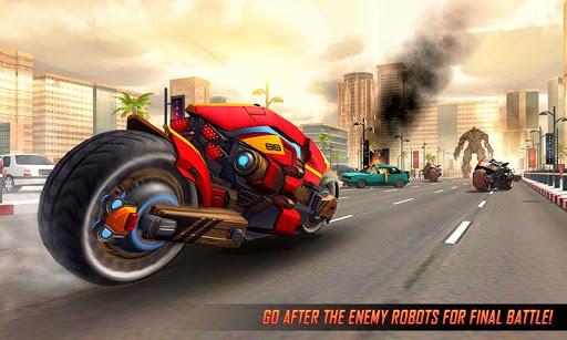 Real Flying Robot Bike : Robot Shooting Games - Gameplay image of android game